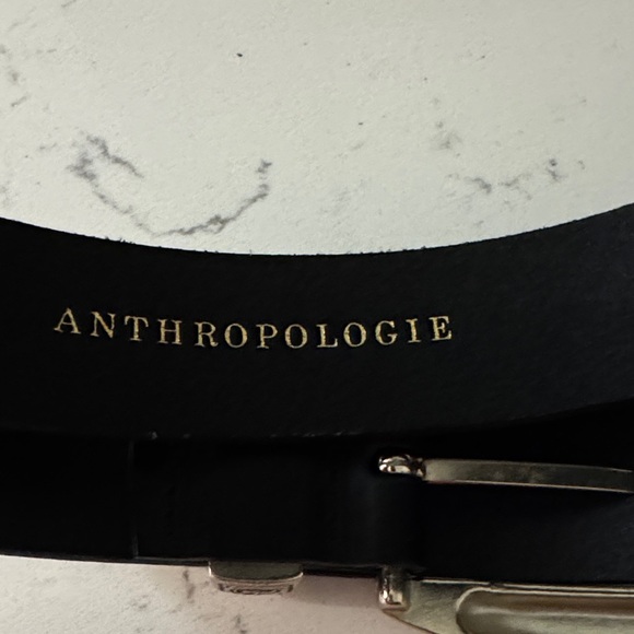Anthropologie Black Belt with Silver Buckle - Picture 2 of 3